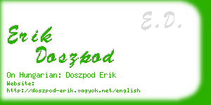 erik doszpod business card